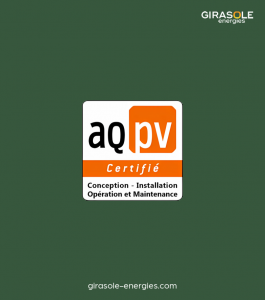 Logo de la certification AQPV pour les professionnels du photovoltaïque.